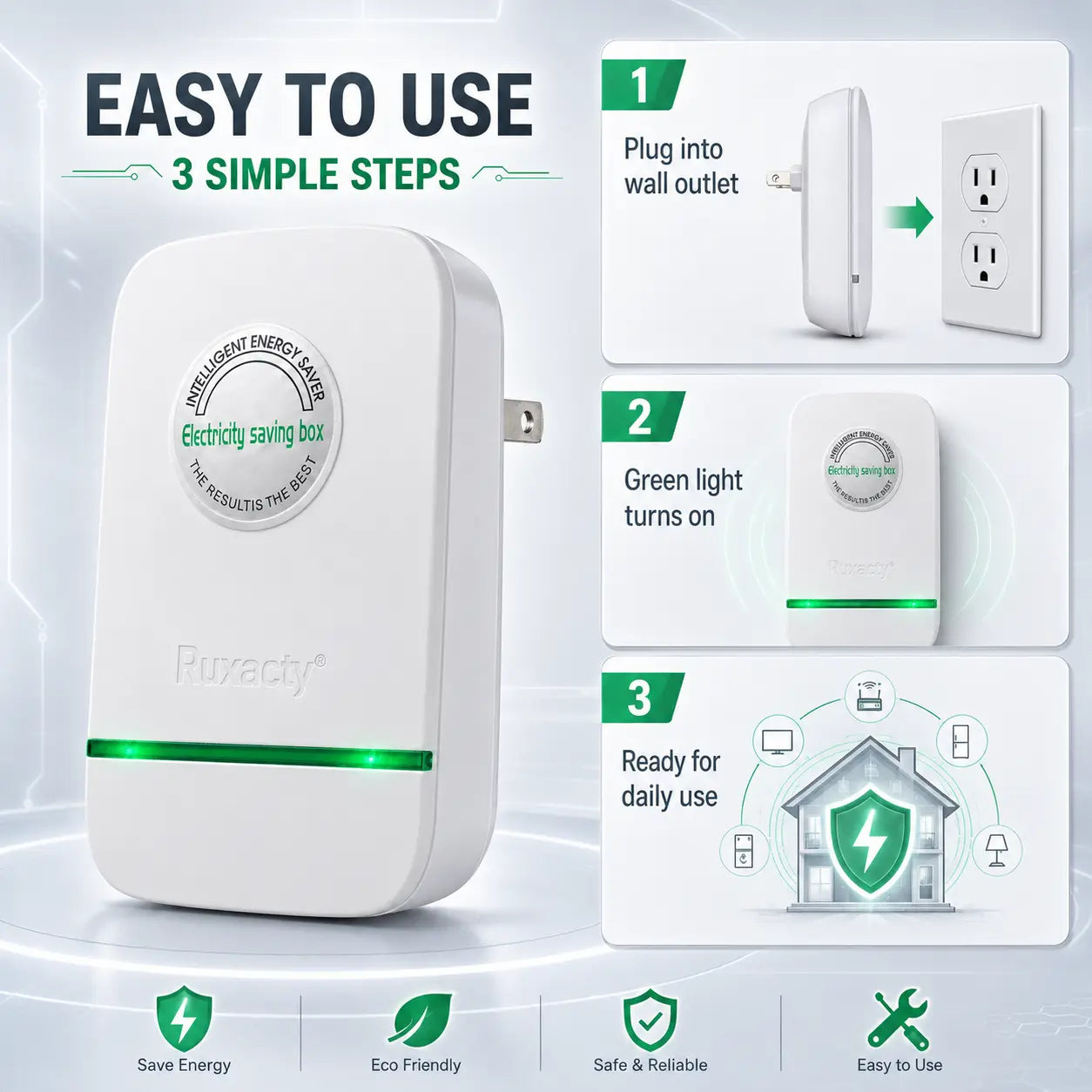 Compact Indoor Plug-In Device with Built-In Indicator Light, US Plug Style for Home, Bedroom, Office and Dorm
