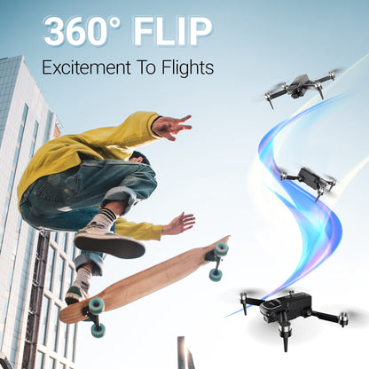 F16 Stunt Drones for Adults and Kids with 1080P Camera & Brushless Motor, 17-Minute Flight Time, Graphite