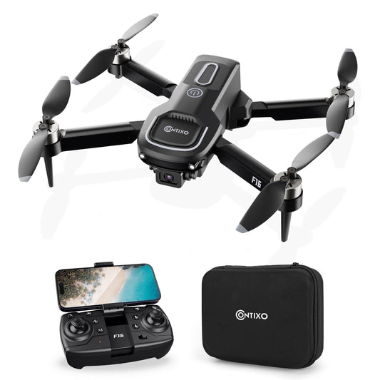 F16 Stunt Drones for Adults and Kids with 1080P Camera & Brushless Motor, 17-Minute Flight Time, Graphite