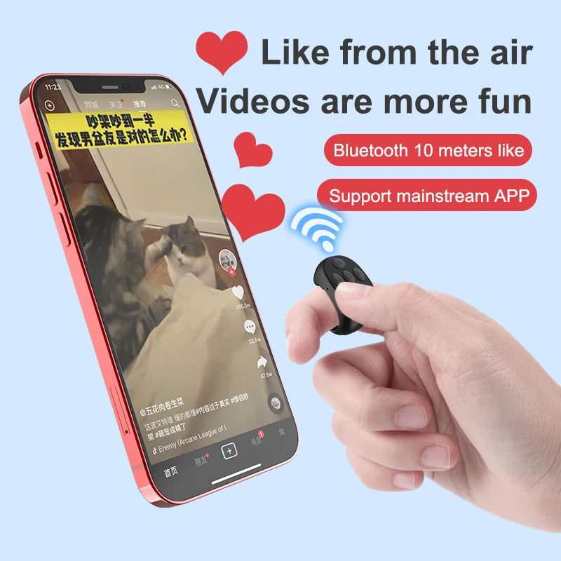 Wireless Bluetooth Mobile Selfie Lazy Artifac Tiktok Remote Control Ring Mobile Phone Bluetooth Controller T for Xiaomi Apple