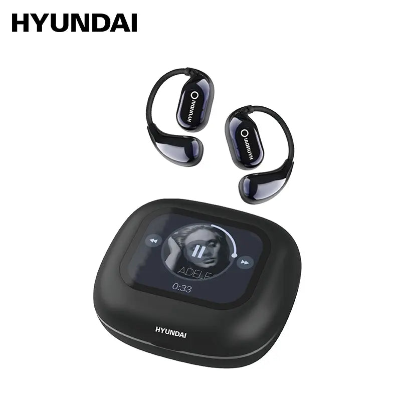 HYUNDAI HY-Q18 Pro Bluetooth Wireless Earbuds with Full-Color Touch Display, Support Translation via Mobile App, Smart Headphones for Music & Calls, Compatible with Android & Ios